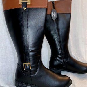 Wide calf fashion riding boots